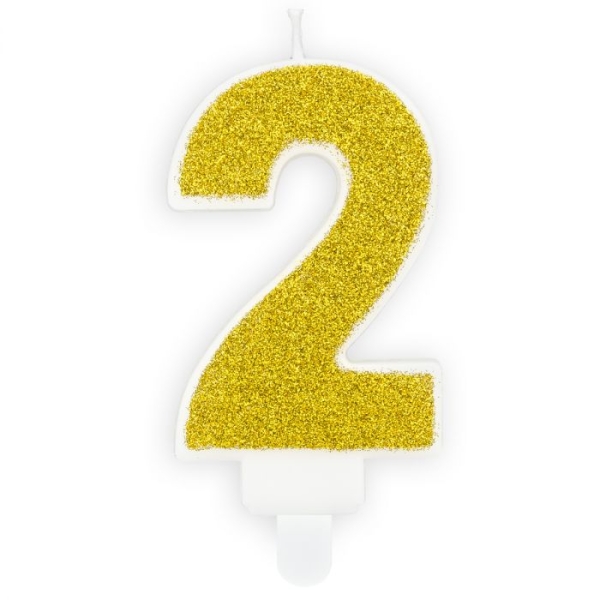 Number Candle - 2 - Gold